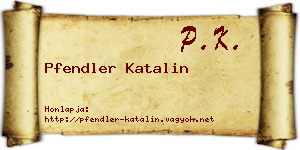 Pfendler Katalin névjegykártya